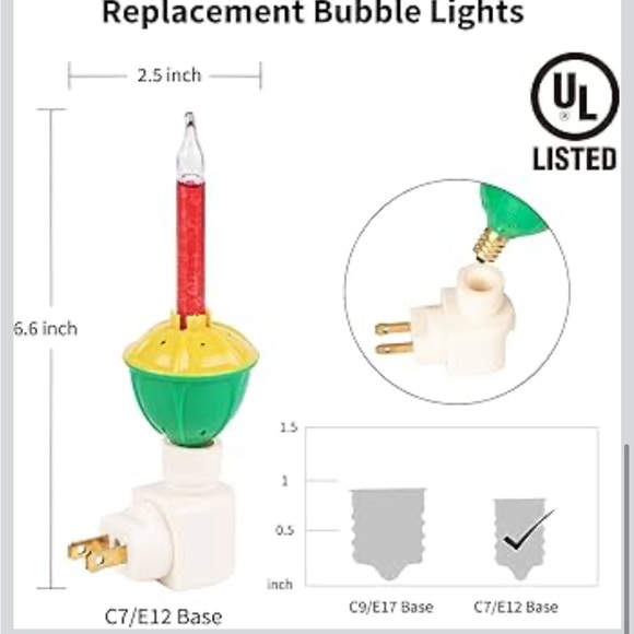 Festive Christmas Bubble night Lights Red, yellow or blue - Picture 11 of 11